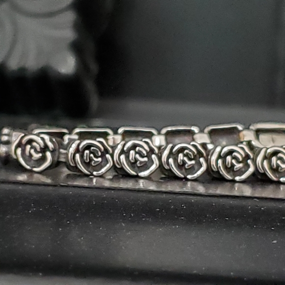 PZ Sterling Rose Link Bracelet - Picture 7 of 16